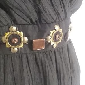 Spence label black runched sundress